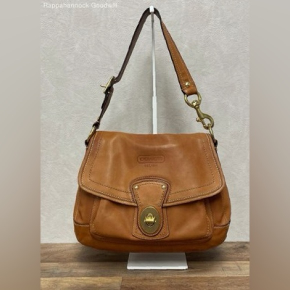 Vintage Coach Brown Leather Shoulder Bag